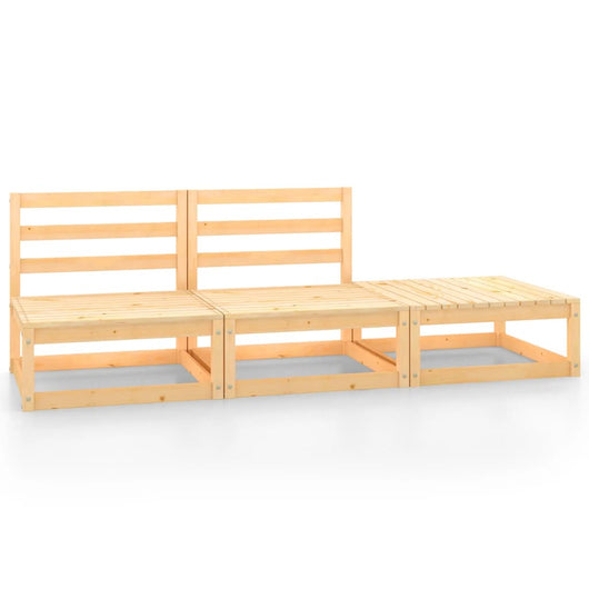 Set Divani da Giardino 3 pz in Legno Massello di Pino cod mxl 43339