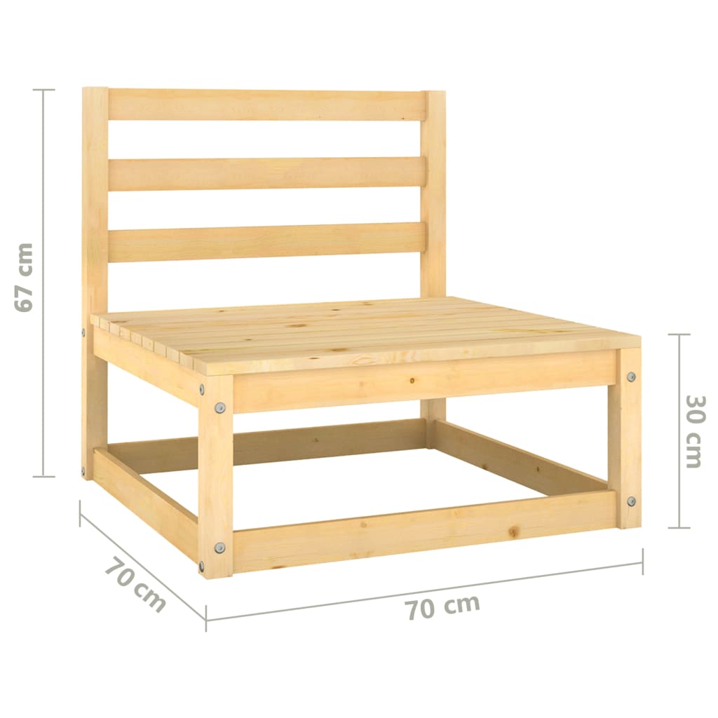 Set Divani da Giardino 3 pz in Legno Massello di Pino cod mxl 43339