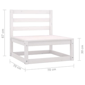 Set Divani da Giardino 3 pz Bianchi in Legno Massello di Pino 805711