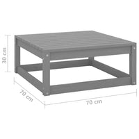 Set Divani da Giardino 3 pz Grigio in Legno Massello di Pino 805712