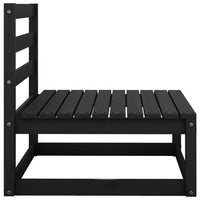 Set Divani da Giardino 3 pz Nero in Legno Massello di Pino 805714