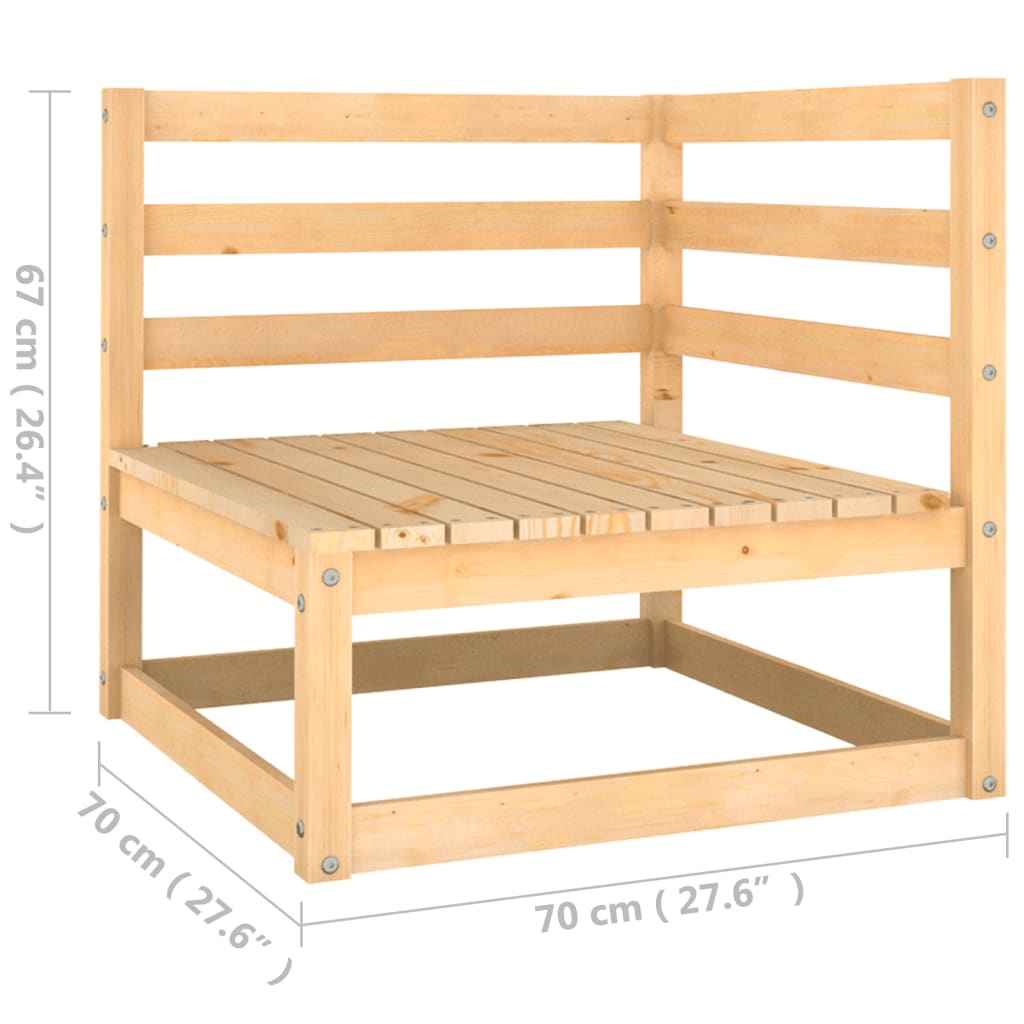 Divano da Giardino a 2 Posti con Cuscini Legno Massello di Pino 805730