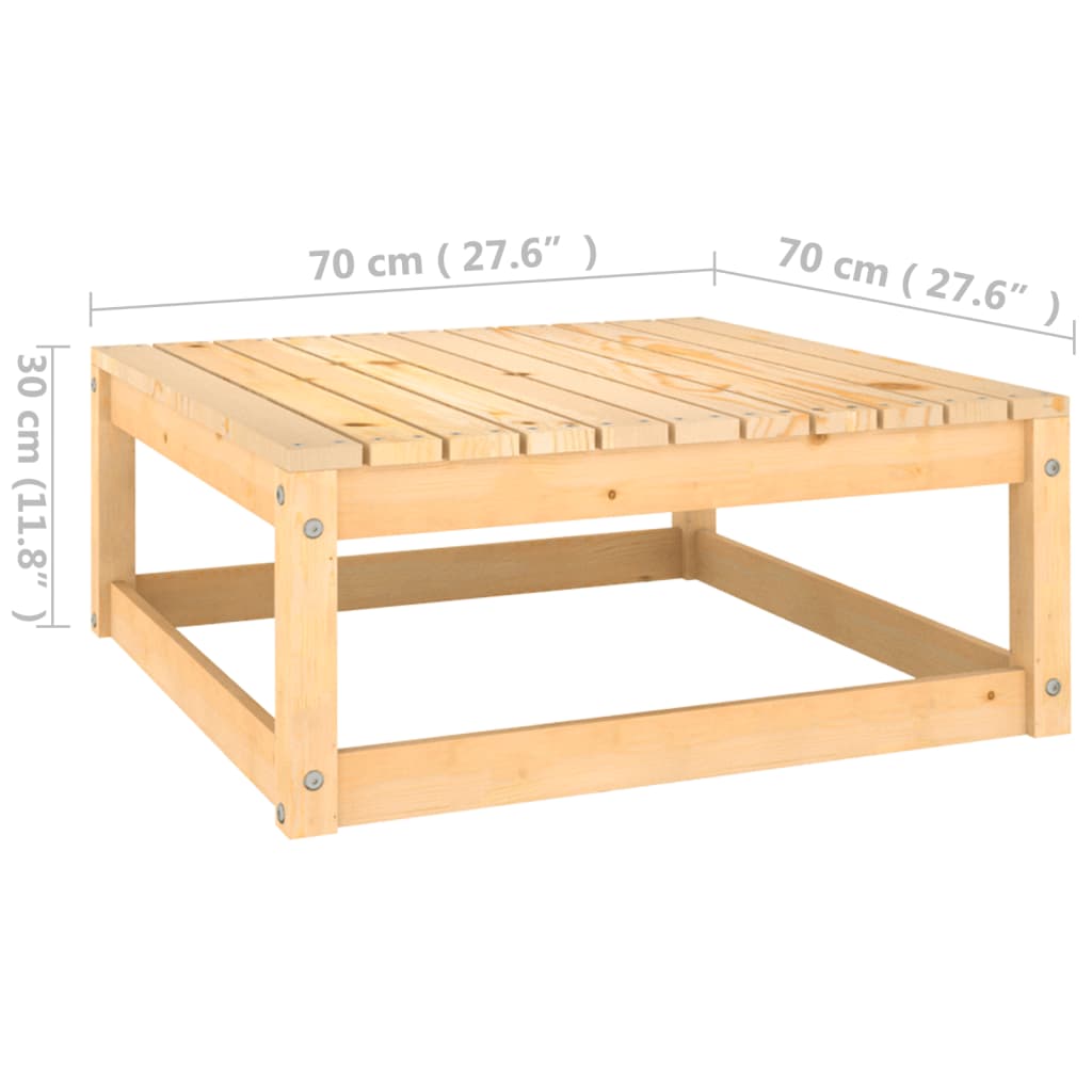 Poggiapiedi da Giardino con Cuscini 2 pz Legno Massello di Pino 805740