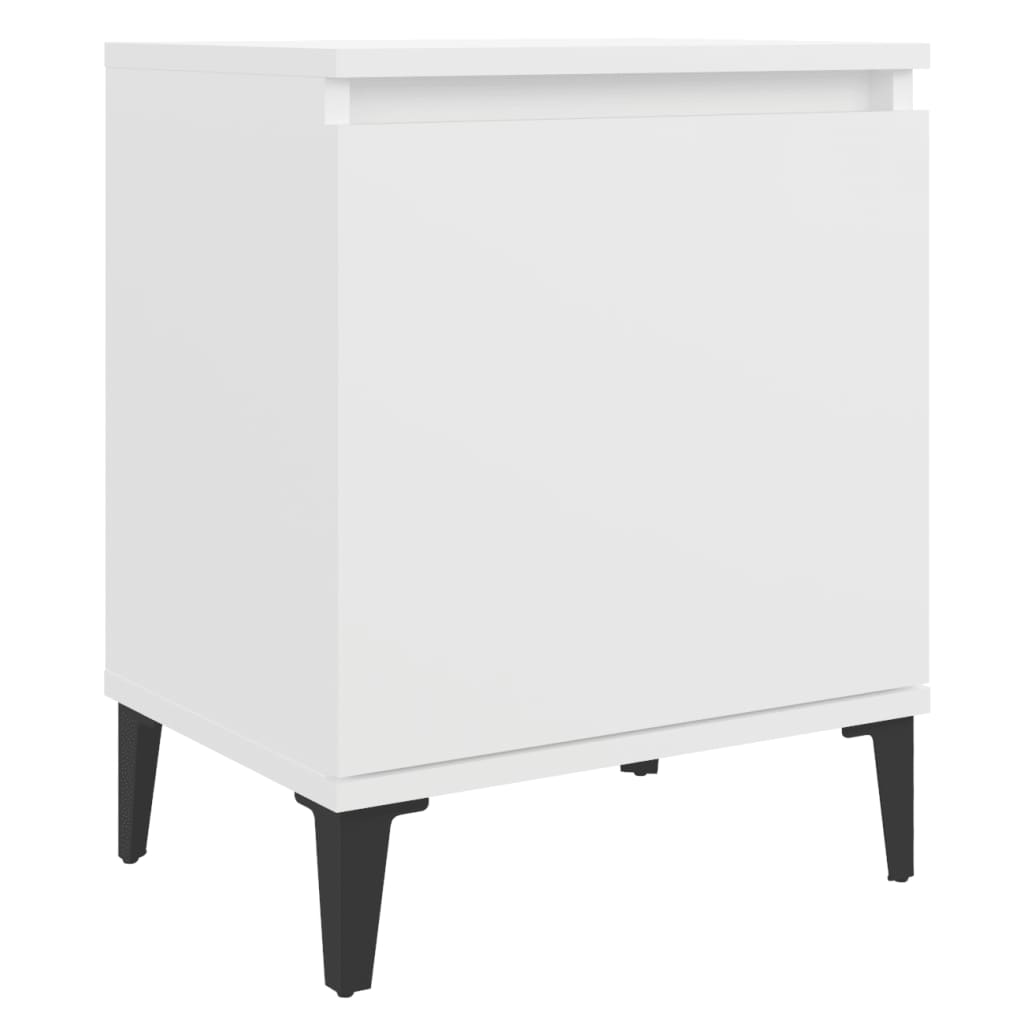 Comodino con Gambe in Metallo Bianco 40x30x50 cm cod mxl 31055