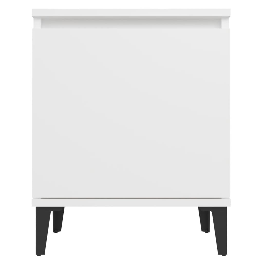 Comodino con Gambe in Metallo Bianco 40x30x50 cm cod mxl 31055