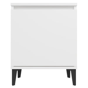 Comodino con Gambe in Metallo Bianco 40x30x50 cm cod mxl 31055