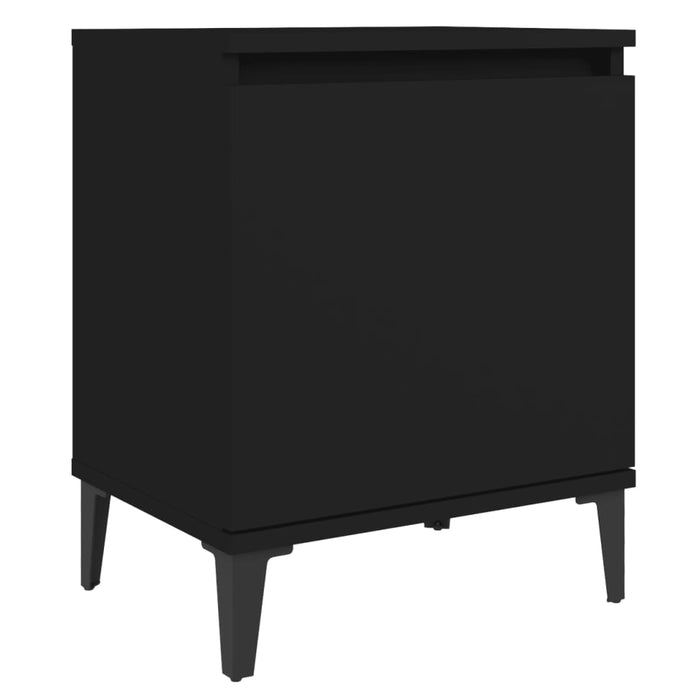 Comodino con Gambe in Metallo Nero 40x30x50 cm cod mxl 47673