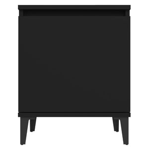 Comodino con Gambe in Metallo Nero 40x30x50 cm cod mxl 47673