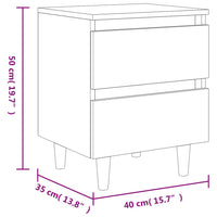 Comodini con Gambe Legno di Pino 2 pz Rovere Sonoma 40x35x50 cm 805858