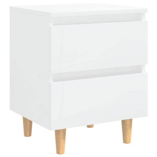 Comodino con Gambe in Pino Massello Bianco Laccato 40x35x50 cm cod mxl 31298