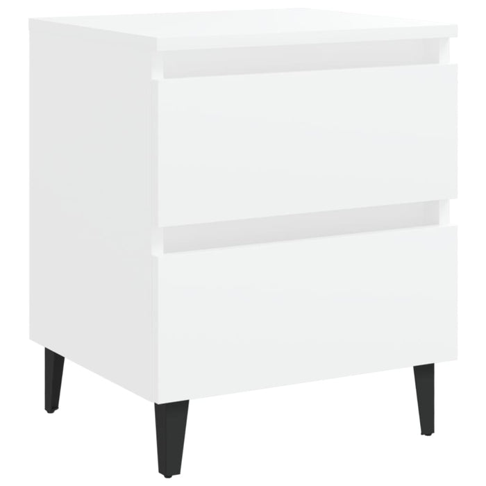 Comodino Bianco 40x35x50 cm in Legno Multistrato 805869