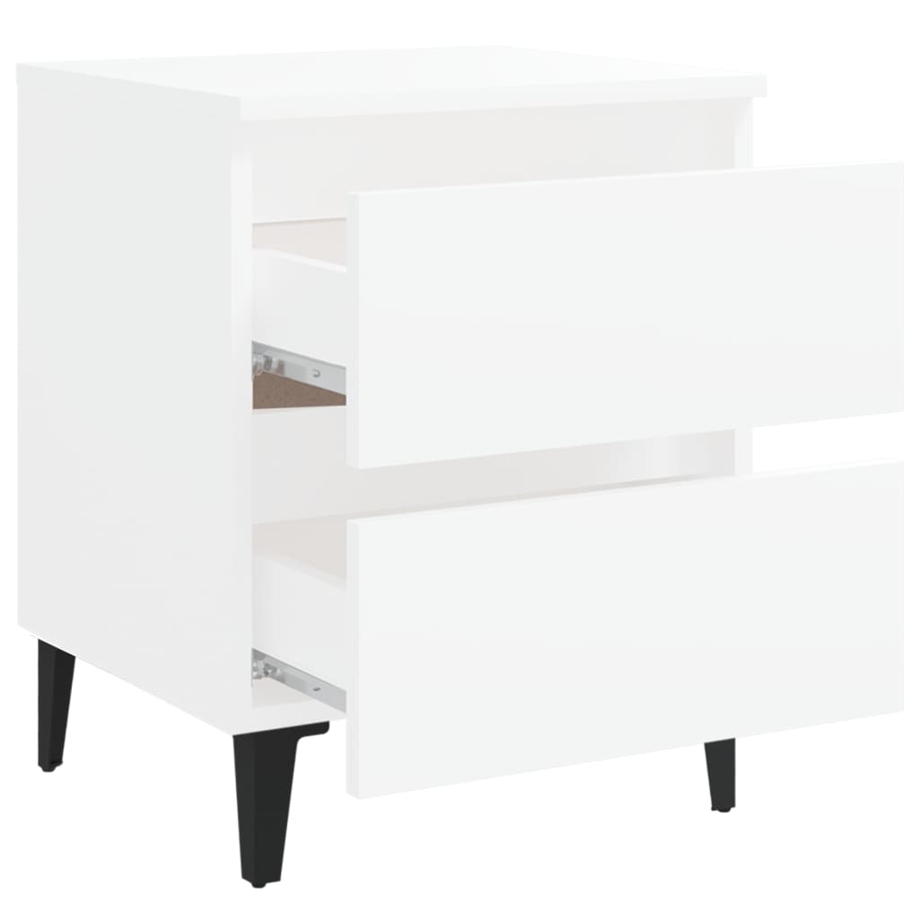 Comodino Bianco 40x35x50 cm in Legno Multistrato 805869