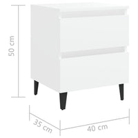 Comodino Bianco 40x35x50 cm in Legno Multistrato 805869