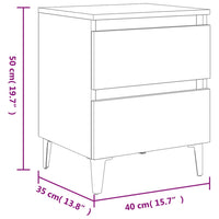 Comodino Grigio Calcestruzzo 40x35x50 cm in Truciolato 805877