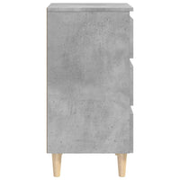 Comodini Gambe in Legno Massello 2 pz Grigio Cemento 40x35x69cm 805896