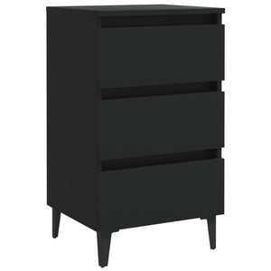 Comodino con Gambe in Metallo Nero 40x35x69 cm 805907