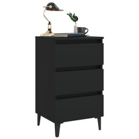 Comodino con Gambe in Metallo Nero 40x35x69 cm cod mxl 31240