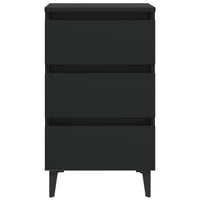 Comodino con Gambe in Metallo Nero 40x35x69 cm cod mxl 31240