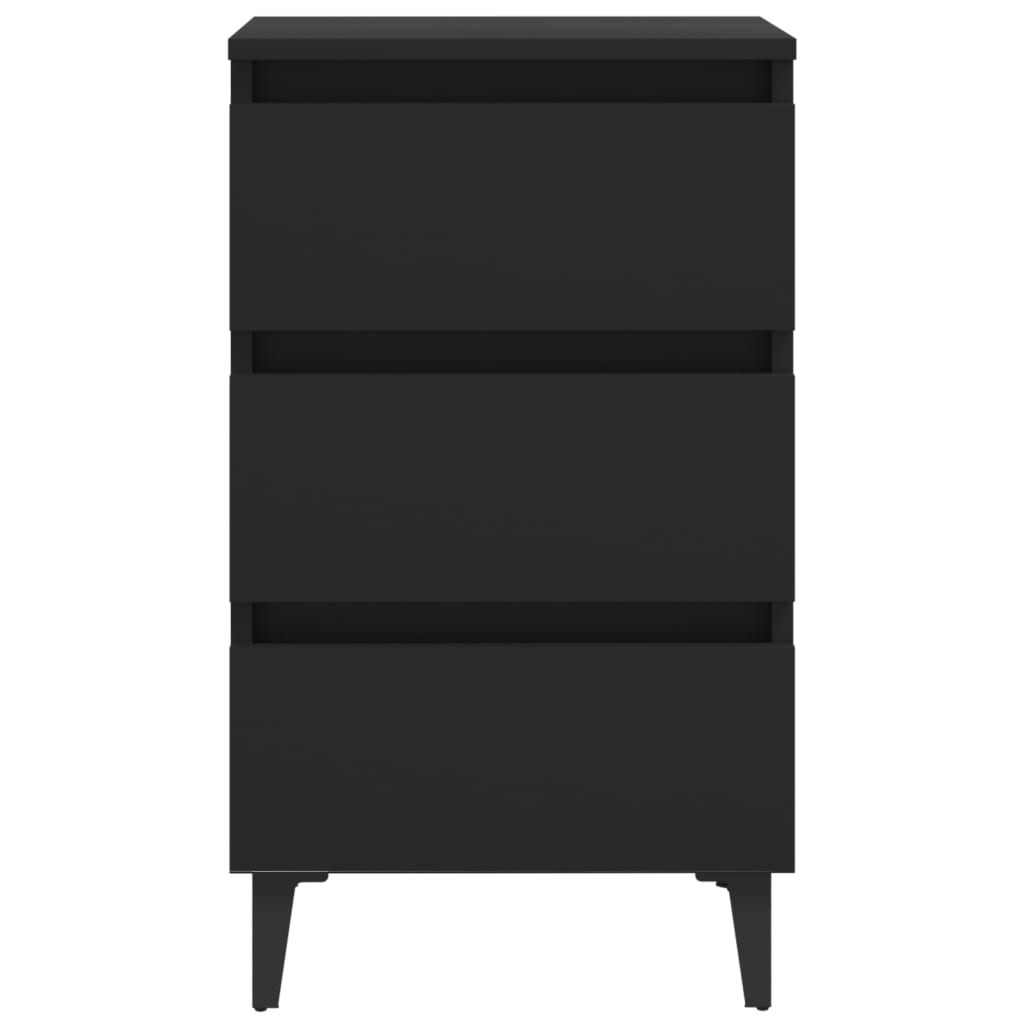 Comodino con Gambe in Metallo Nero 40x35x69 cm 805907