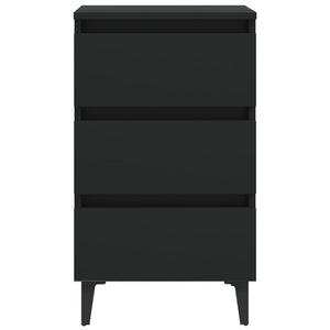 Comodino con Gambe in Metallo Nero 40x35x69 cm 805907