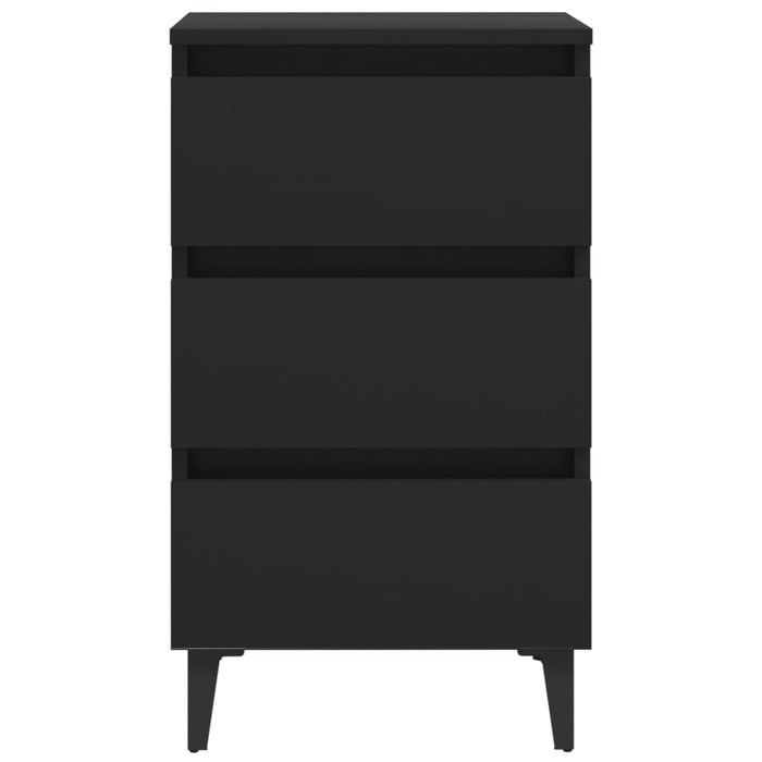 Comodino con Gambe in Metallo Nero 40x35x69 cm 805907