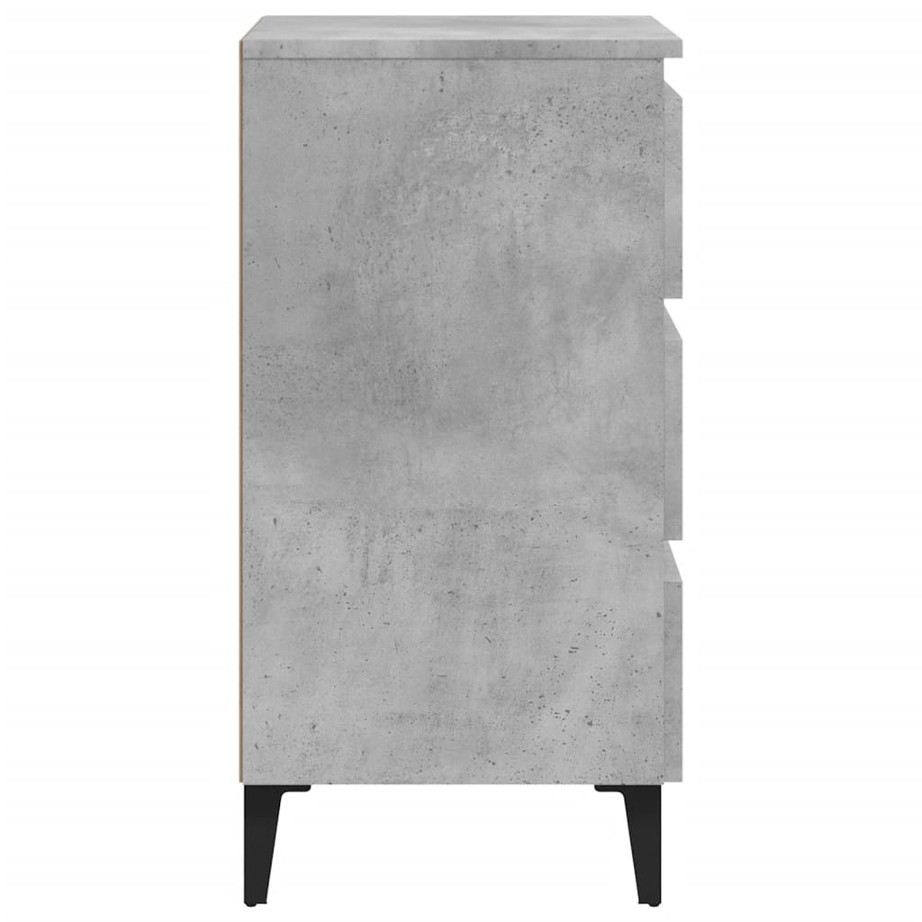 Comodino con Gambe in Metallo Grigio Cemento 40x35x69 cm cod mxl 46770