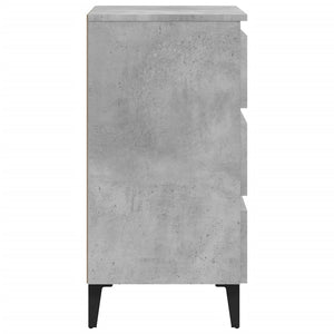 Comodino con Gambe in Metallo Grigio Cemento 40x35x69 cm 805913