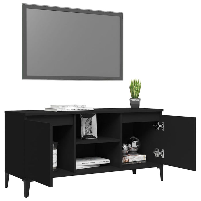 Mobile TV con Gambe in Metallo Nero 103,5x30x50 cm 805969