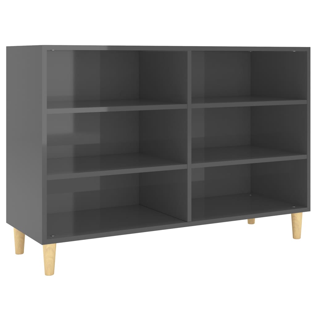 Credenza Grigio Lucido 103,5x35x70 cm in Truciolato 806039