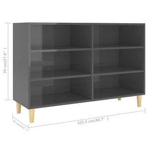 Credenza Grigio Lucido 103,5x35x70 cm in Truciolato 806039