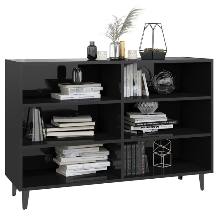 Credenza Nero Lucido 103,5x35x70 cm in Truciolato 806047