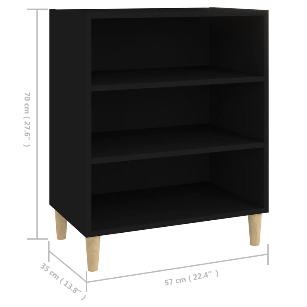 Credenza Nera 57x35x70 cm in Truciolato