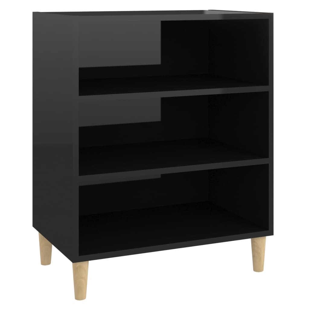 Credenza Nero Lucido 57x35x70 cm in Truciolato cod mxl 13392