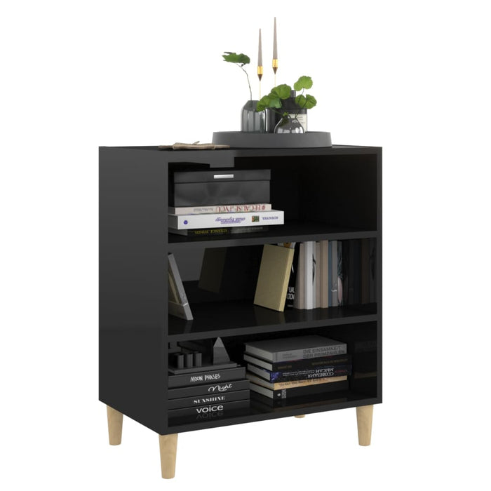 Credenza Nero Lucido 57x35x70 cm in Truciolato cod mxl 13392