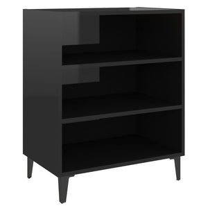 Credenza Nero Lucido 57x35x70 cm in Truciolato