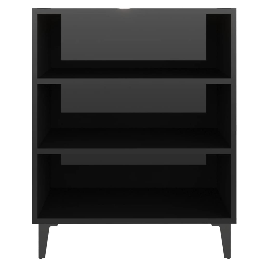 Credenza Nero Lucido 57x35x70 cm in Truciolato