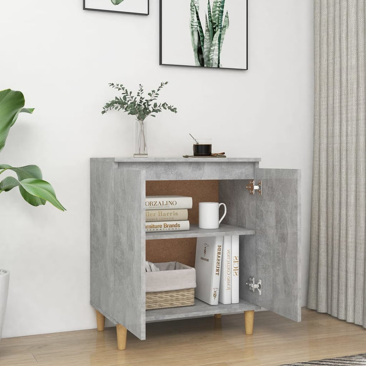 Credenza e Gambe in Legno Grigio Cemento 60x35x70cm Truciolato