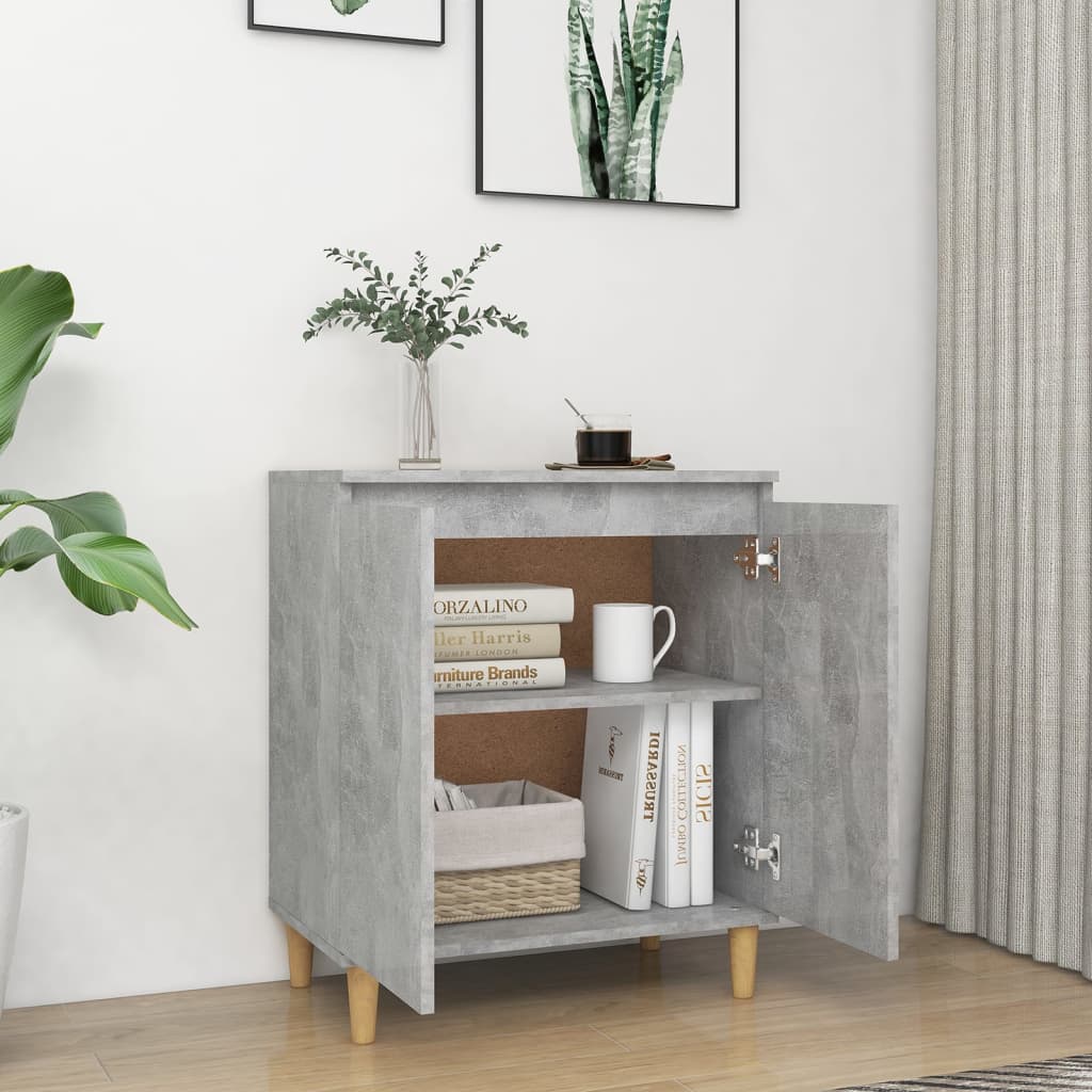 Credenza e Gambe in Legno Grigio Cemento 60x35x70cm Truciolato 806071