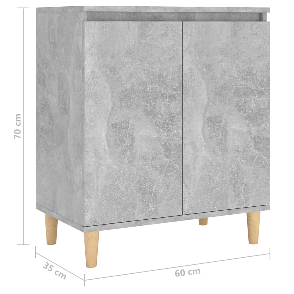 Credenza e Gambe in Legno Grigio Cemento 60x35x70cm Truciolato