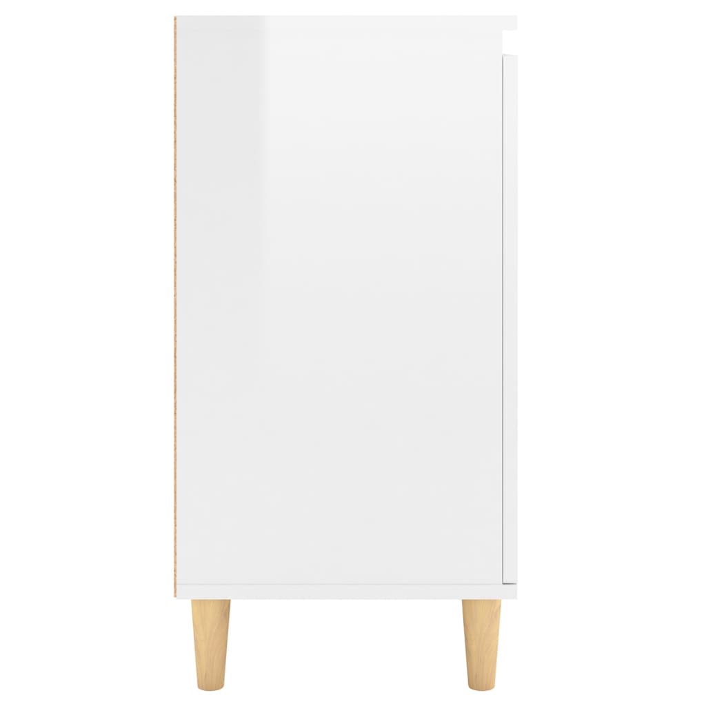 Credenza Gambe Massello Bianco Lucido 60x35x70cm Multistrato 806073