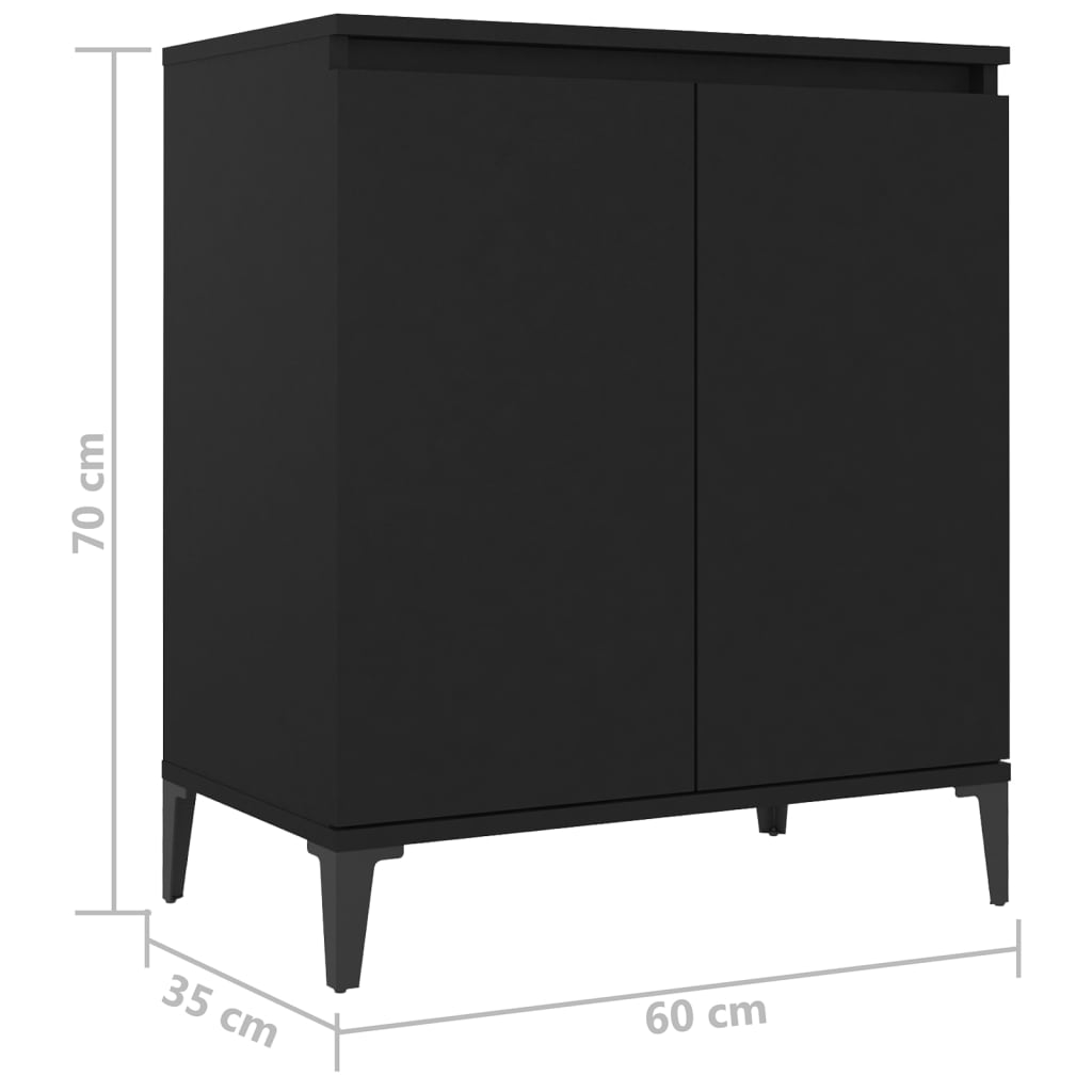 Credenza Nera 60x35x70 cm in Legno Multistrato 806077