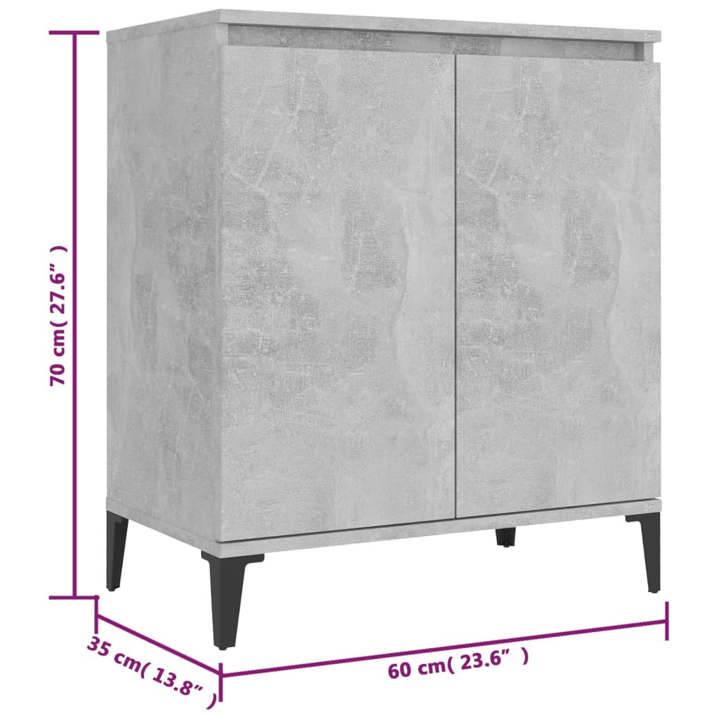 Credenza Grigio Cemento 60x35x70 cm in Truciolato 806080