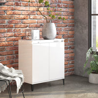 Credenza Bianco Lucido 60x35x70 cm in Truciolato 806082