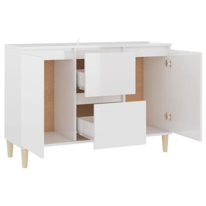 Credenza Bianco Lucido 103,5x35x70 cm in Truciolato