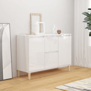 Credenza Bianco Lucido 103,5x35x70 cm in Truciolato