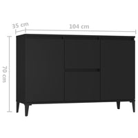 Credenza Nera 104x35x70 cm in Truciolato