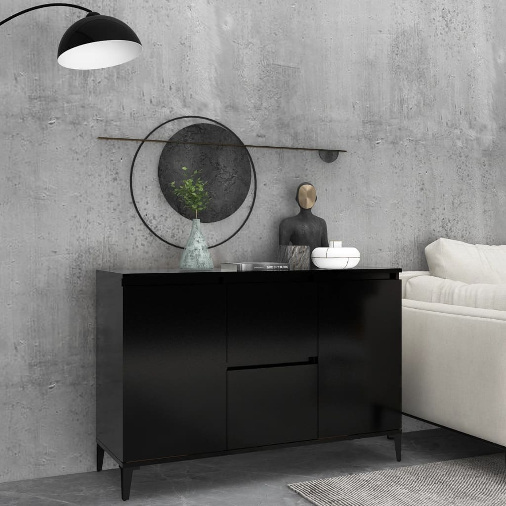 Credenza Nera 104x35x70 cm in Truciolato