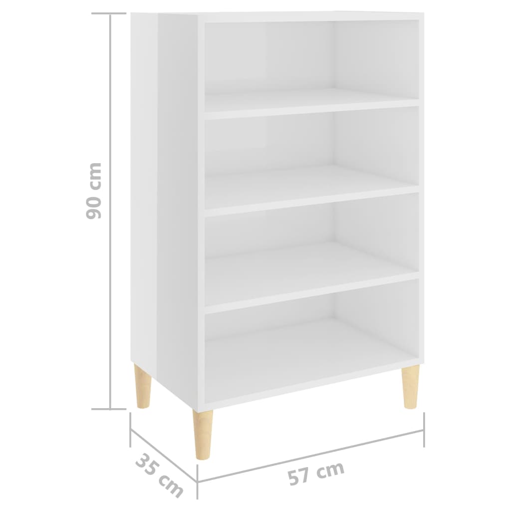 Credenza Bianco Lucido 57x35x90 cm in Truciolato cod mxl 65693