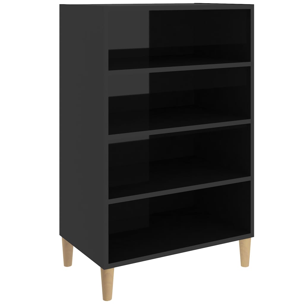 Credenza Nero Lucido 57x35x90 cm in Truciolato 806128