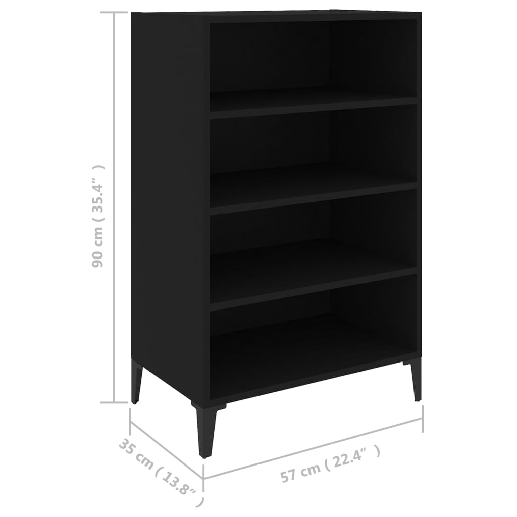 Credenza Nero 57x35x90 cm in Truciolato cod mxl 58973